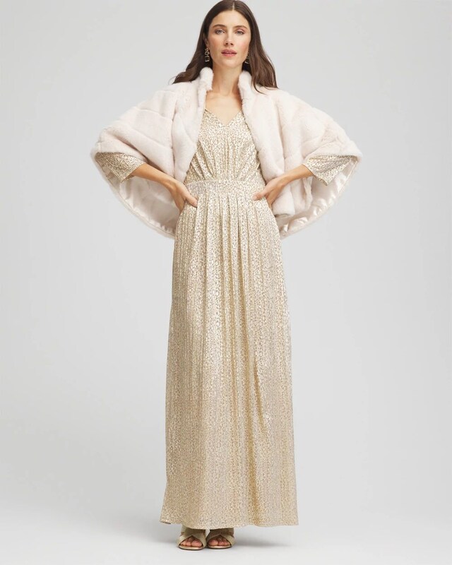 Metallic Knit Pleated Maxi Dress - image 2